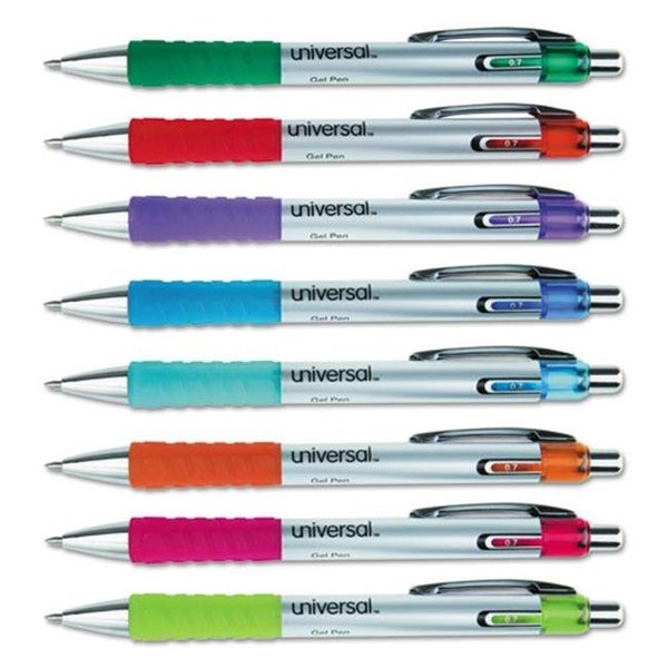 Universal Office Products Universal Office Products 39725 0.7 mm Comfort Grip Deluxe Retractable Gel Ink Roller Ball Pen; Assorted Colors 39725